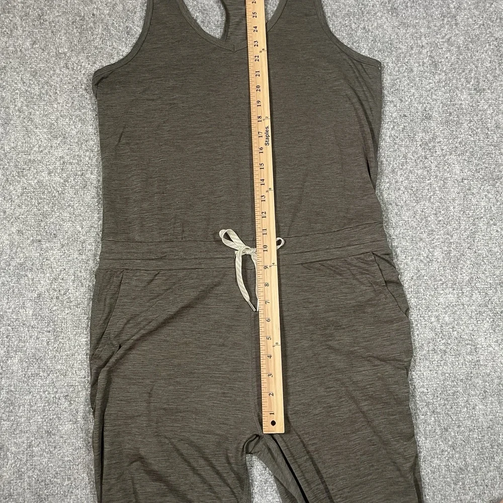 VUORI Womens Lux Harem Jumpsuit Size Large* Green Racerback Tank Jogger Lounge - Picture 5 of 8